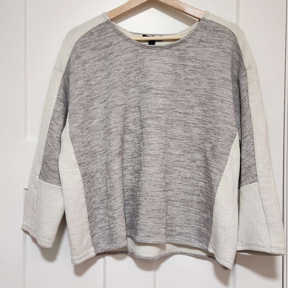 J.Crew Sweater, Women's Medium, Jaspe Neutral Colorblock, Wool Blend, Neutral